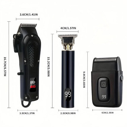 Men's Hair Clippers Beard Trimmer Cordless Electric Shaver Haircut Grooming Kit