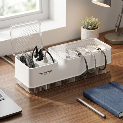 Cable Management Box ABS Desk Cord Organizer Charging Station Storage 1 Pack