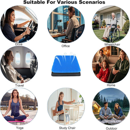 Double Layer Honeycomb Gel Seat Cushion Body Pressure Support for Car and Office Use