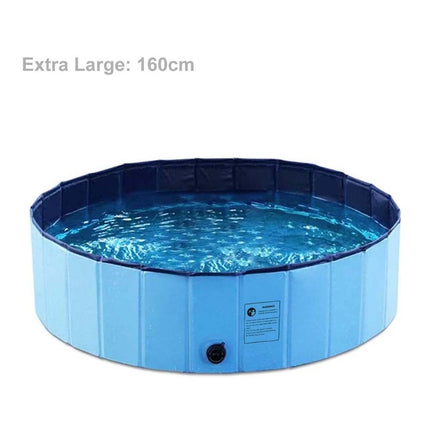 160Cm Pet Dog Swimming Pool Portable Bathtub Shower Washing Folding Outdoor XL