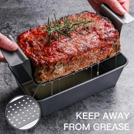 Non Stick Meat Loaf Pan with Drain Tray Loaf Pan for Baking Bread Toast Box Mold