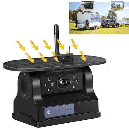 Wireless Reversing Camera Solar Wifi 1080P BSD For iPhone Android Truck