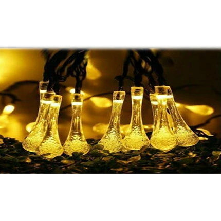 2X LED Solar Powered String Fairy Lights Raindrop Outdoor Garden Party Xmas Decor