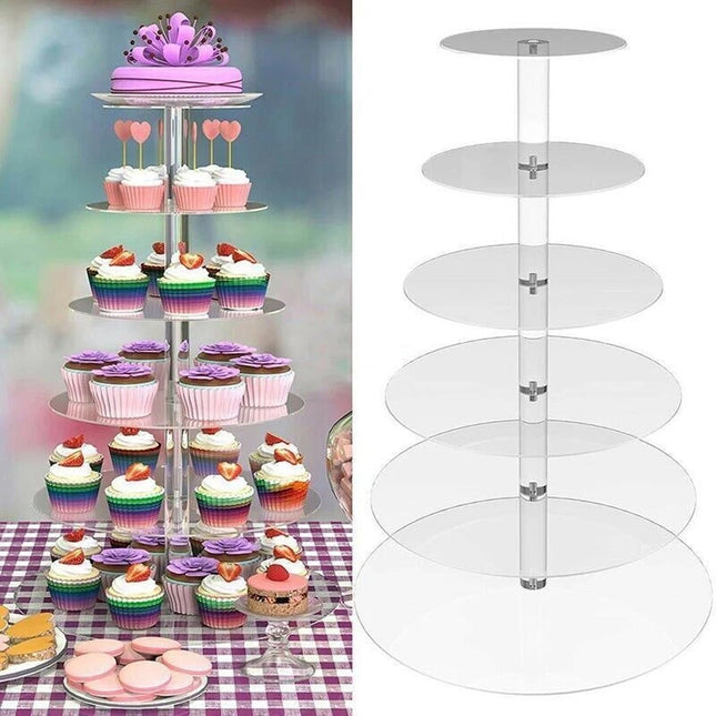 7Tier Acrylic Clear Round Cupcake Cake Stand Birthday Wedding Party