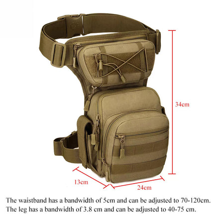 Men Drop Leg Bag Tactical Molle Thigh Waist Fanny Pack Hiking Cycling Outdoor