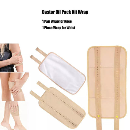 Castor Oil Pack Kit Compress Reusable Wrap Belt Inflammation Toxin Remover Sets