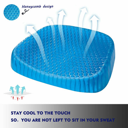 Gel Honeycomb Seat Cushion Flex Back Support Spine Breathable Protector Summer