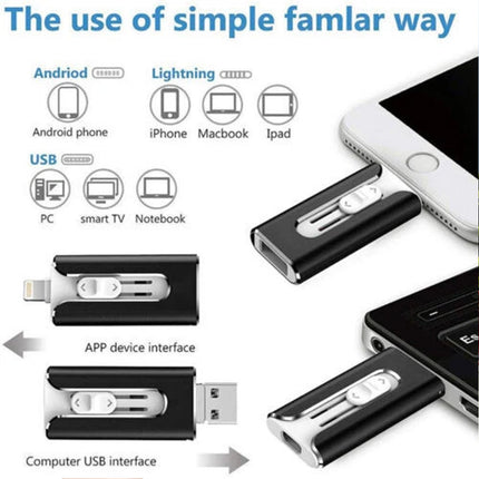 512G USB 3.0 Flash Drive Memory Photo Thumb Stick For iPhone iPad PC Android
