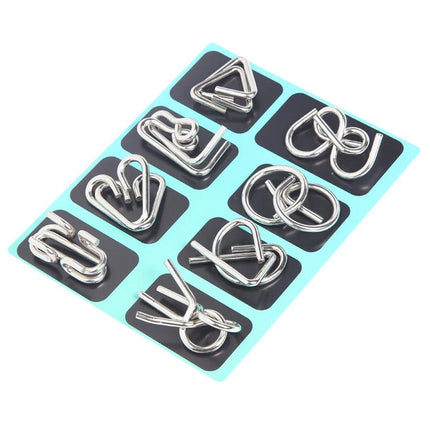 48Pcs(2A+2B+2C) Classic IQ Metal Puzzle Brain Teaser Disentanglement Wire Puzzles Game Toy