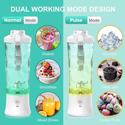 600ml Portable Blender Juicer Cup USB Rechargeable Smoothies Mixer Fruit Machine