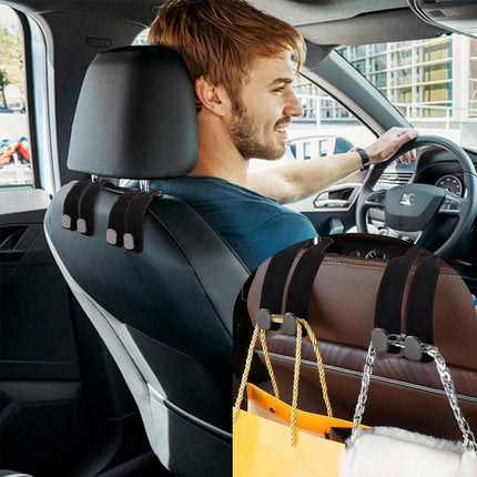 2pc Car Hook Seat Back Storage Hook Car Seat Back Double Hook Leather Car Holder