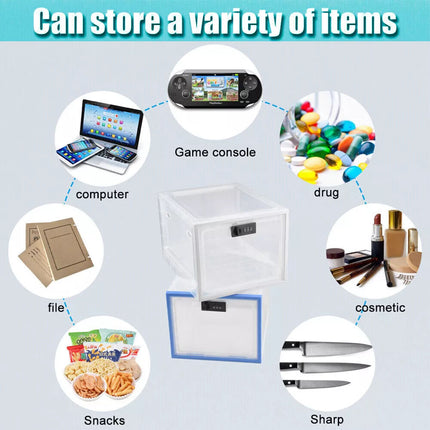 Refrigerator Lockable Box Safety Medicine Lock Box for Food Storage Childproof