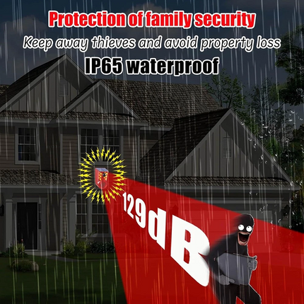 Solar Alarm LED Light Solar Strobe Light Wireless Motion Sensor Detector Outdoor