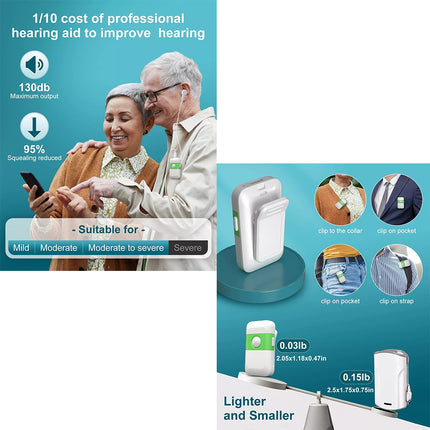 Portable Hearing Aids Sound Voice Amplifier In Ear Hearing Enhancer Pocket White