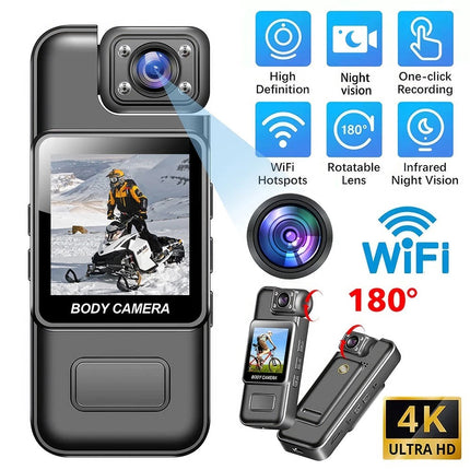 4K HD Mini WiFi Camera Police Body Cam Audio Video Recorder DVR Night Vision