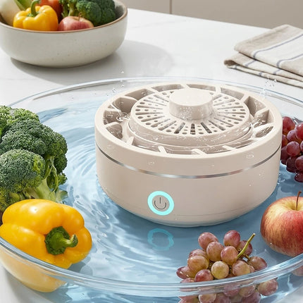 Fruit and Vegetable Cleaning Machine Purifier Portable Washing Cleaner Device  (Khaki)