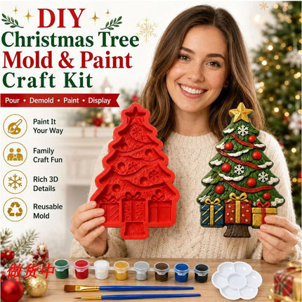 DIY Christmas Tree Resin Mold And Paint Craft Kit Reusable 3D Casting Molds