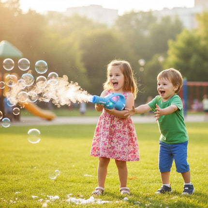 Bubble Fog Wand, Colorful Smoke Bubble-Machine with Light&Sound Effects Blue Elephant