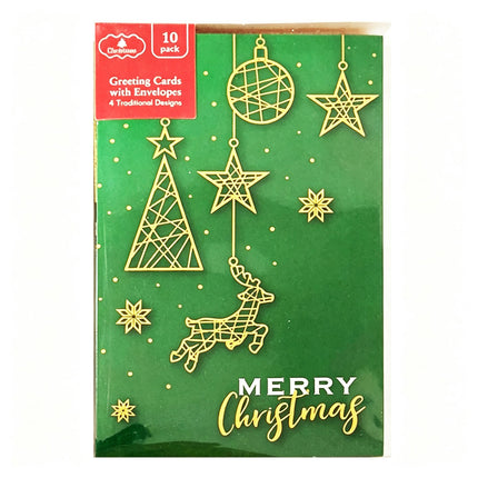 40pk Christmas Cards Greeting Cards & Envelops 4 Traditional Design Xmas Card