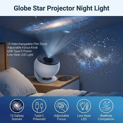 Night Light 13in1 Projector Galaxy Starry Sky LED Star Lamp Rotating Planetarium