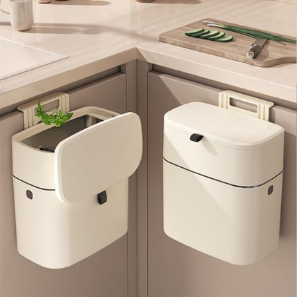 Kitchen Trash Bin Wall Mounted Door Hanging Cupboard Bin Garbage Can Wastebasket