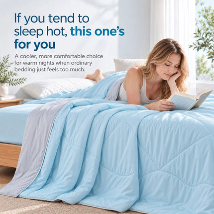 Cooling Comforter Soft Breathable Blanket, Cool Touch Fabric Quilt for Hot Sleepers