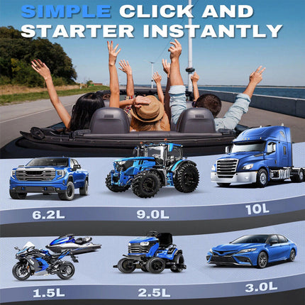 3000A Portable 12V Car Jump Starter Pack Booster Battery Charger Power Bank