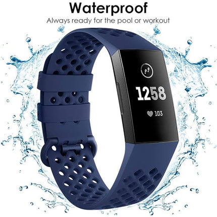Fitbit Charge 3 4 Watch Soft Silicone Sports Replacement Band Wrist Strap Midnight Blue