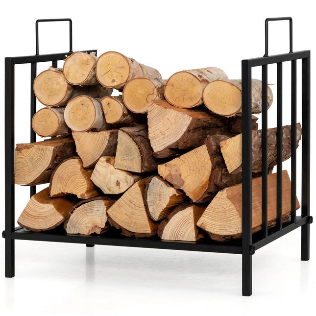 46CM Firewood Rack Decorative Steel Firewood Storage Log Holder with Handle