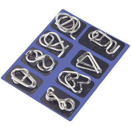 48Pcs(2A+2B+2C) Classic IQ Metal Puzzle Brain Teaser Disentanglement Wire Puzzles Game Toy