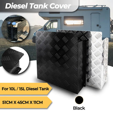 Caravan Diesel Tank Cover for 10L/15L Tank Black Stock