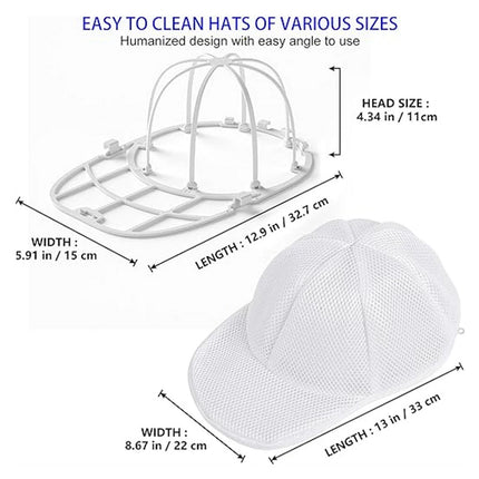 1Set Hat Washer Cage Baseball Cap Washing Cage Hat Washer for Washing Machine Hat Holder + Hat Pocket