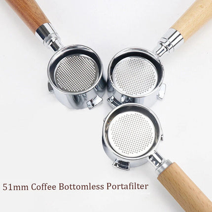 51mm Coffee Portafilter Bottomless Detachable Basket Delonghi Espresso Machine