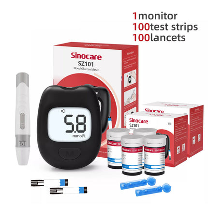 Blood Glucose Monitor Diabetes Kit Blood Sugar Meter with 100 Test Strips