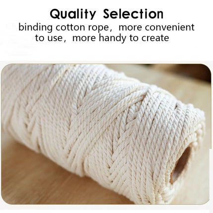 4mm Natural Cotton Rope Cord String Twisted Beige Craft Macrame Artisan