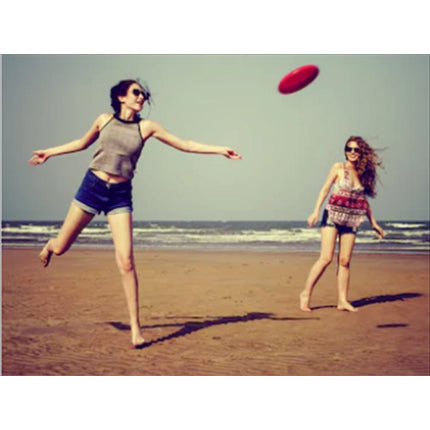 Inflatable Frisbee Game Flying Disc Flying Beach Pool Outdoor Game LazyDayz Pink+Teal