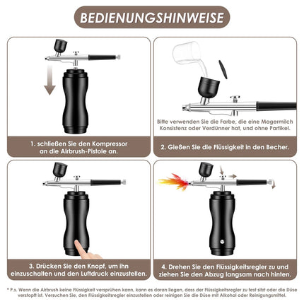 Cordless Airbrush Kit with Compressor Handheld Rechargeable Air Brush Gun Kit