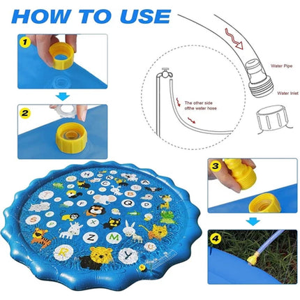Outdoor 170cm Kids Splash Sprinkler Water Play Pad Mat Inflatable Spray Pool Toy