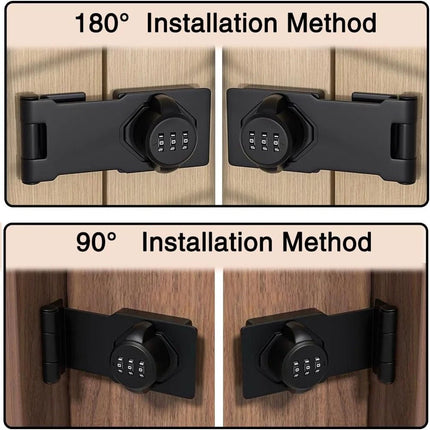 Security Hasp Lock Security 3 Digit Combination For Wardrobe Drawer Cabinet Door