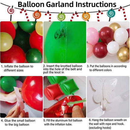 Christmas Balloon Garland Arch Kit Gift Box Balloons Foil Mylar Party Decor