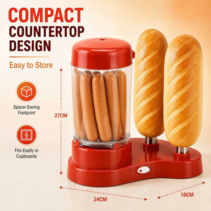 2 in 1 Electric Hot Dog Maker Sausage Cooker Bun Warmer Machine AU Plug