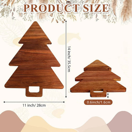 Christmas Cutting Board Christmas Tree Shaped Cutting Board Reusable Wooden Tray