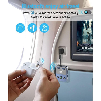 2 In 1 USB Transmitter Receiver Audio Adapter 3.5mm Aux. Airplane Bluetooth 5.3