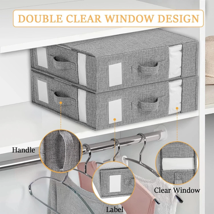 4PCS Foldable Bed Sheet Set Organizer Fabric Storage Bins with Handle StorageBox