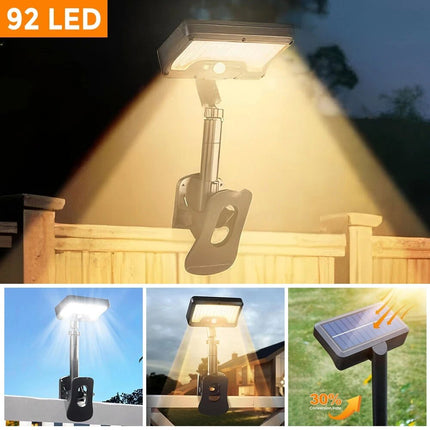 92 LED Outdoor Solar Clip Light for Patio and Garden