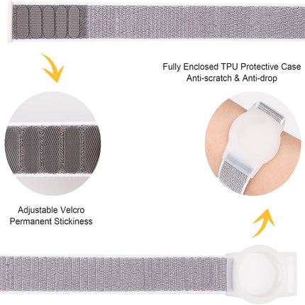 Apple AirTag Case Wristband Protective Cover Nylon Grey