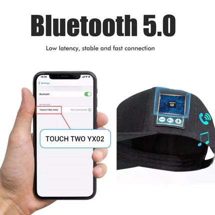 Wireless Smart Speaker Baseball Cap for Men Women Outdoor Sports Fitness Hat （Black）
