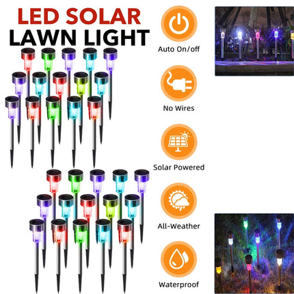 20PCS Garden Solar Lights Led Lawn Outdoor Ground Garden Path Light Waterproof (Multiple Color)