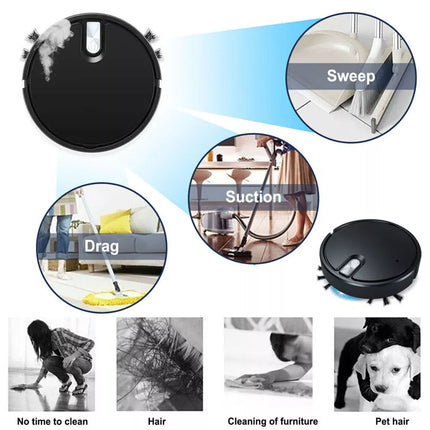 Smart Robot Vacuum Cleaner Automatic Floor Sweeper Carpet Clean Rechargeable