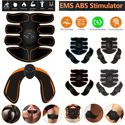 Fitness ABS Muscle Stimulator Toner Wireless Body Massager Abdominal Trainer [A81 Pro] 6 Modes+10 Strength Kit